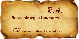 Ranschburg Alexandra névjegykártya