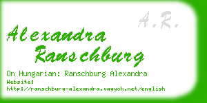 alexandra ranschburg business card